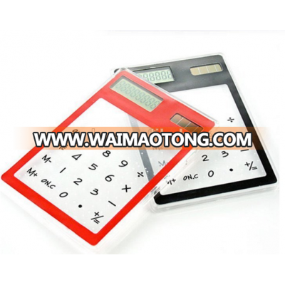 Transparent Solar Touch Screen Calculator